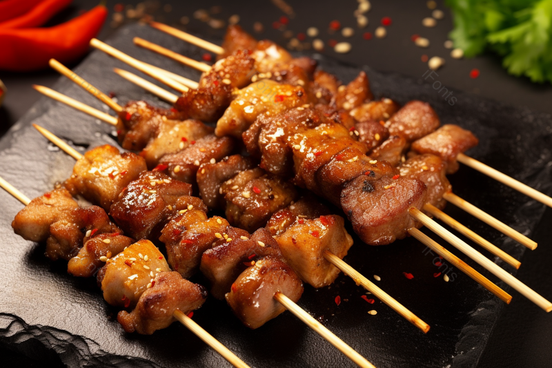 夏夜烧烤烤串羊肉串静物拍摄,高清,摄影图,摄影图片,图片大全,摄影图免费下载